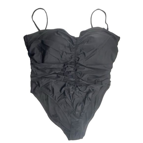 J. Crew Other - J Crew Ruched Sweetheart Swimsuit Black One Piece Swimwear Women Size 24 BF176